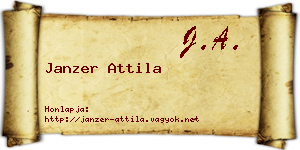 Janzer Attila névjegykártya